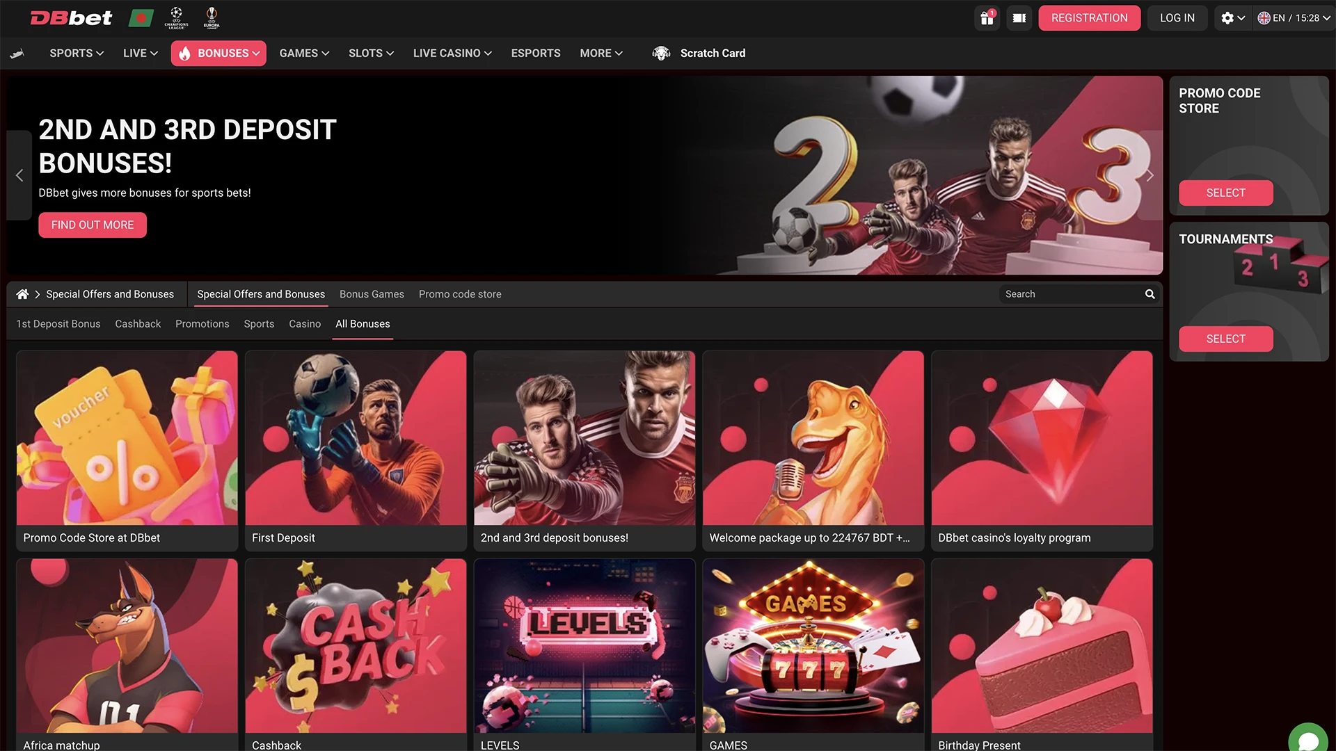 Promotions from the DBbet platform.