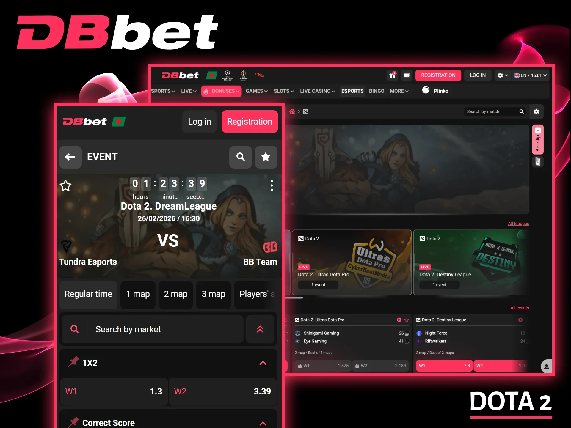 Win and have fun betting on Dota 2 at DBbet.