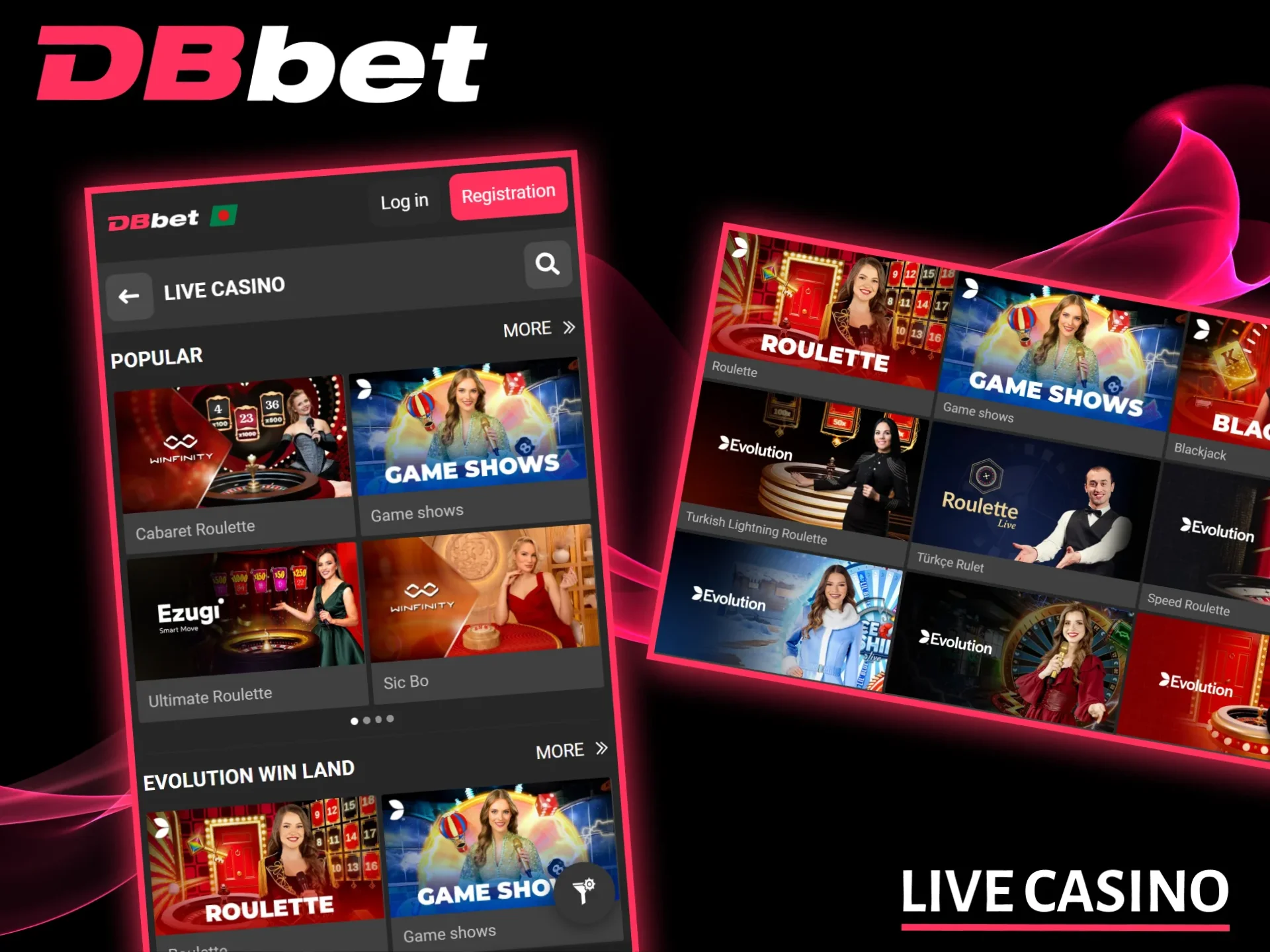 Get an unforgettable experience playing table games at DBbet Casino with live dealers.